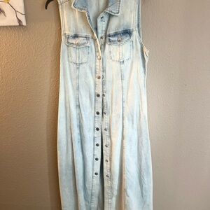 DKNY Sleeveless Light Blue Midi Dress